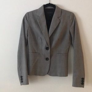 Gray black plaid blazer